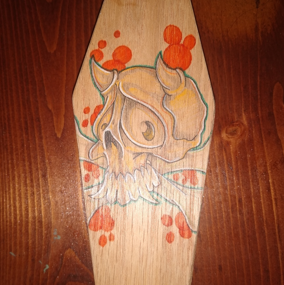 Hand made and hand drawn coffin trinket box